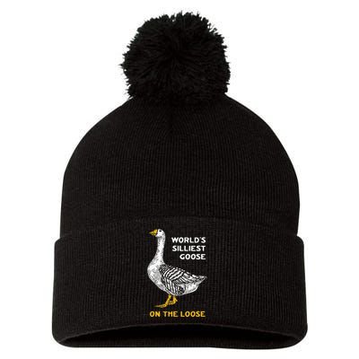 Worlds Silliest Goose On The Loose Funny Pom Pom 12in Knit Beanie