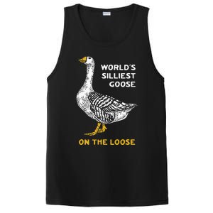 Worlds Silliest Goose On The Loose Funny PosiCharge Competitor Tank