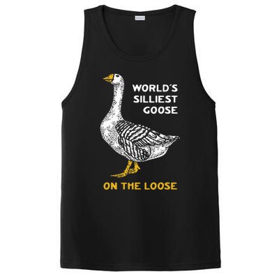 Worlds Silliest Goose On The Loose Funny PosiCharge Competitor Tank