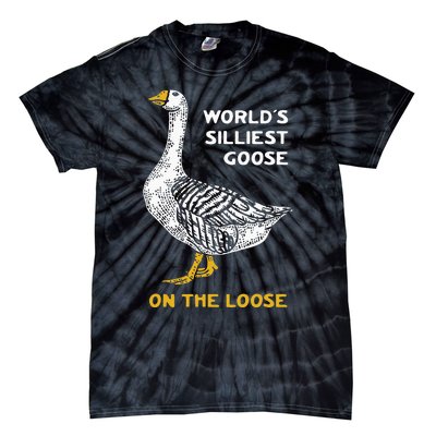 Worlds Silliest Goose On The Loose Funny Tie-Dye T-Shirt