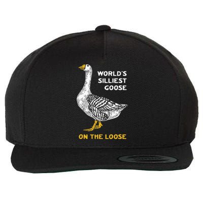 Worlds Silliest Goose On The Loose Funny Wool Snapback Cap