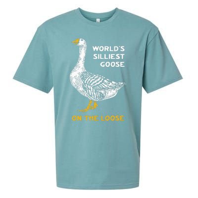 Worlds Silliest Goose On The Loose Funny Sueded Cloud Jersey T-Shirt