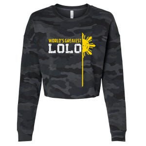 World S Greatest Lolo Filipino Grandpa Cropped Pullover Crew