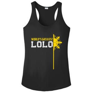 World S Greatest Lolo Filipino Grandpa Ladies PosiCharge Competitor Racerback Tank