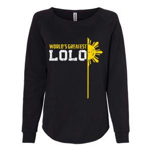 World S Greatest Lolo Filipino Grandpa Womens California Wash Sweatshirt