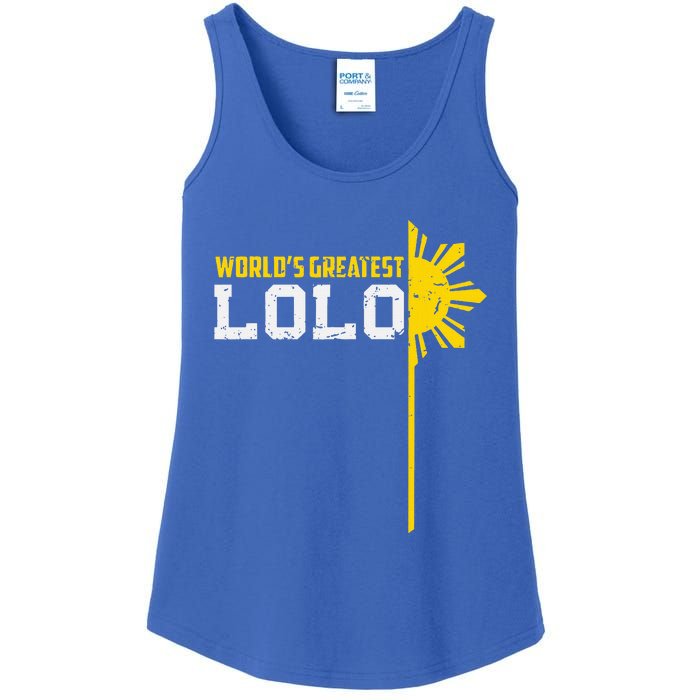 World S Greatest Lolo Filipino Grandpa Ladies Essential Tank