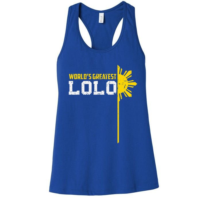 World S Greatest Lolo Filipino Grandpa Women's Racerback Tank