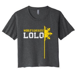 World S Greatest Lolo Filipino Grandpa Women's Crop Top Tee