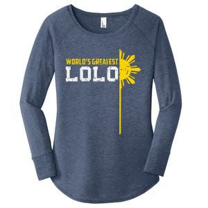 World S Greatest Lolo Filipino Grandpa Women's Perfect Tri Tunic Long Sleeve Shirt