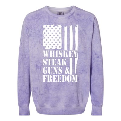 Whiskey Steak Guns & Freedom Colorblast Crewneck Sweatshirt