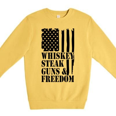 Whiskey Steak Guns & Freedom Premium Crewneck Sweatshirt