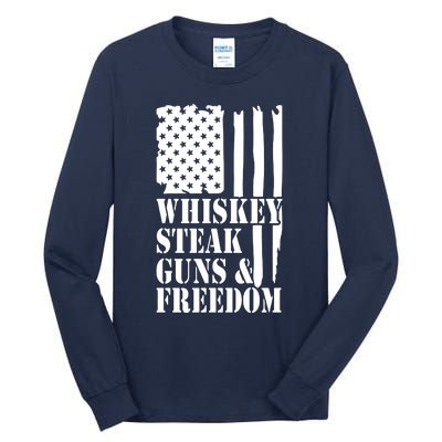 Whiskey Steak Guns & Freedom Tall Long Sleeve T-Shirt