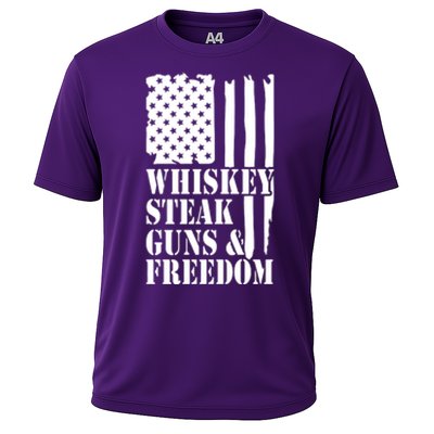 Whiskey Steak Guns & Freedom Cooling Performance Crew T-Shirt