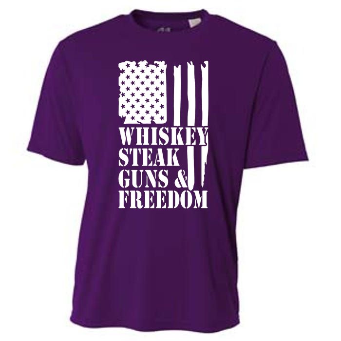 Whiskey Steak Guns & Freedom Cooling Performance Crew T-Shirt