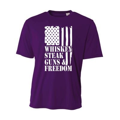 Whiskey Steak Guns & Freedom Performance Sprint T-Shirt