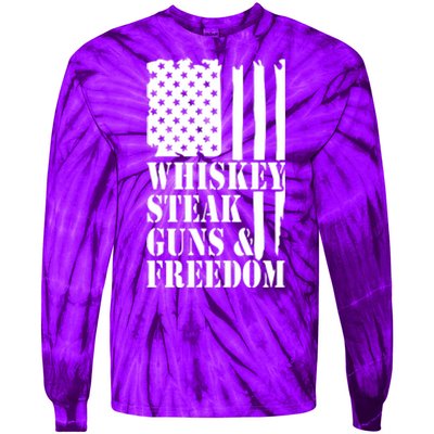 Whiskey Steak Guns & Freedom Tie-Dye Long Sleeve Shirt