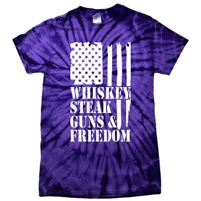 Whiskey Steak Guns & Freedom Tie-Dye T-Shirt