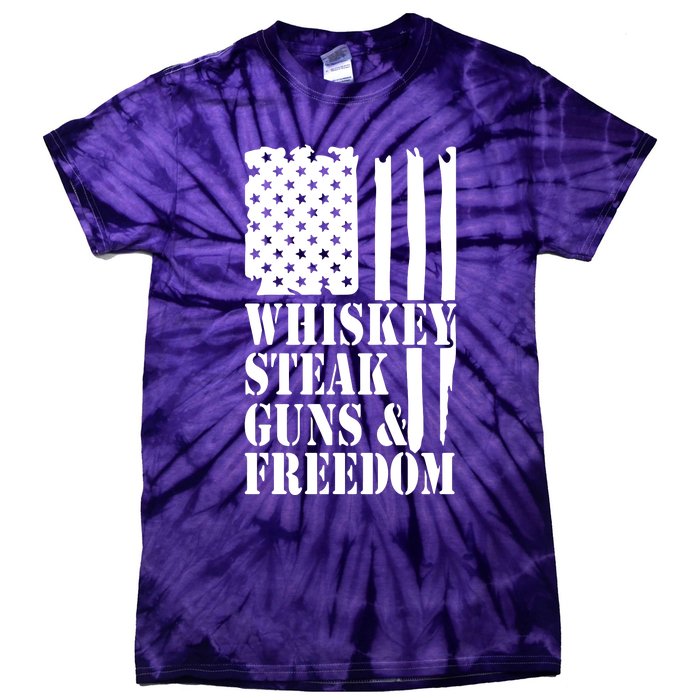 Whiskey Steak Guns & Freedom Tie-Dye T-Shirt