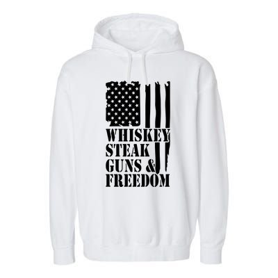 Whiskey Steak Guns & Freedom Garment-Dyed Fleece Hoodie