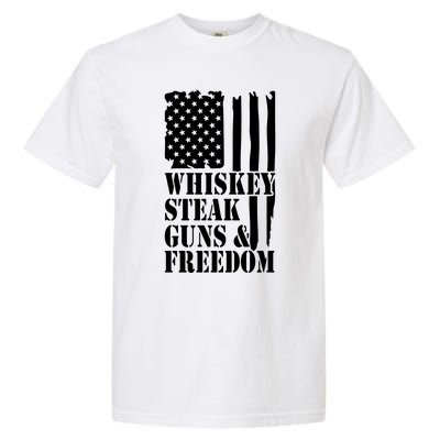 Whiskey Steak Guns & Freedom Garment-Dyed Heavyweight T-Shirt