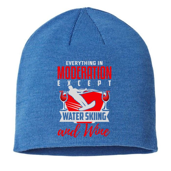 Water Ski Gift Funny Wine Lover Water Skiing Cute Gift Sustainable Beanie