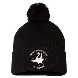 Worlds Silliest Goose On The Loose Funny Pom Pom 12in Knit Beanie