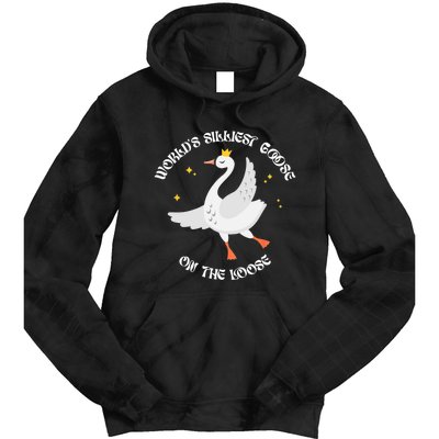 Worlds Silliest Goose On The Loose Funny Tie Dye Hoodie