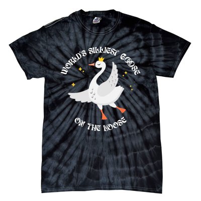 Worlds Silliest Goose On The Loose Funny Tie-Dye T-Shirt