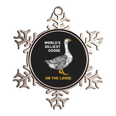 Worlds Silliest Goose On The Loose Metallic Star Ornament