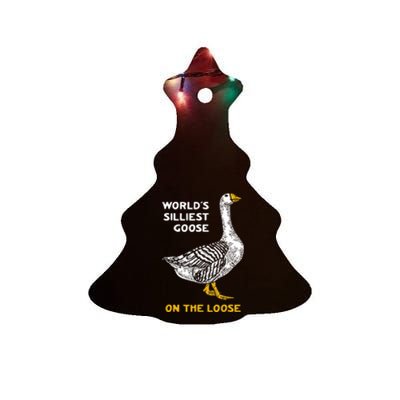 Worlds Silliest Goose On The Loose Ceramic Tree Ornament