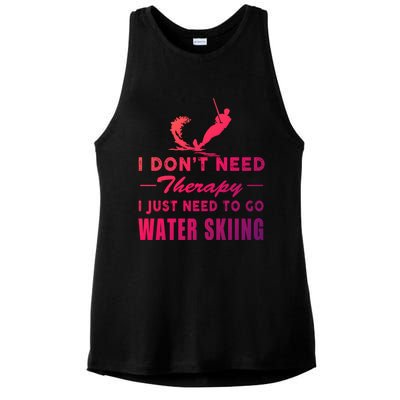 Water Skiing Great Gift I Just Need To Go Water Skiing Gift Ladies PosiCharge Tri-Blend Wicking Tank