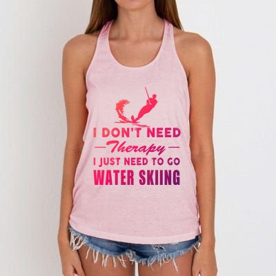 Water Skiing Great Gift I Just Need To Go Water Skiing Gift Women's Knotted Racerback Tank