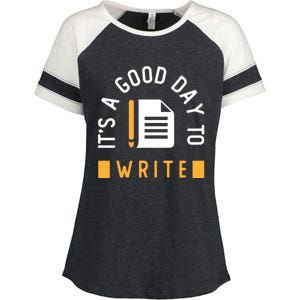 Writer Saying / Good Day To Write Author Creative Writing Gift Enza Ladies Jersey Colorblock Tee