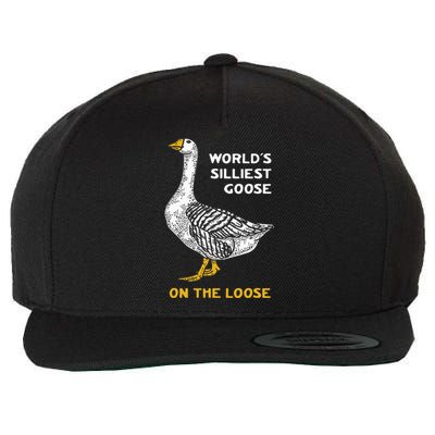 WorldS Silliest Goose On The Loose Funny Wool Snapback Cap