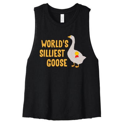 WorldS Silliest Goose Women's Racerback Cropped Tank