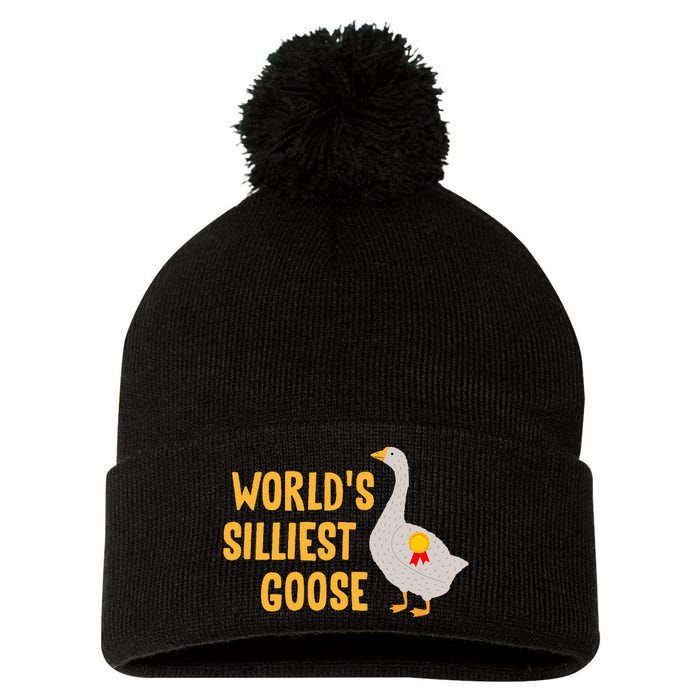 WorldS Silliest Goose Pom Pom 12in Knit Beanie