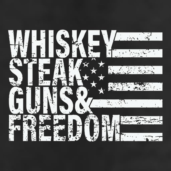 Whiskey Steak Guns And Freedom Pro America 7 Panel Mesh Trucker Snapback Hat