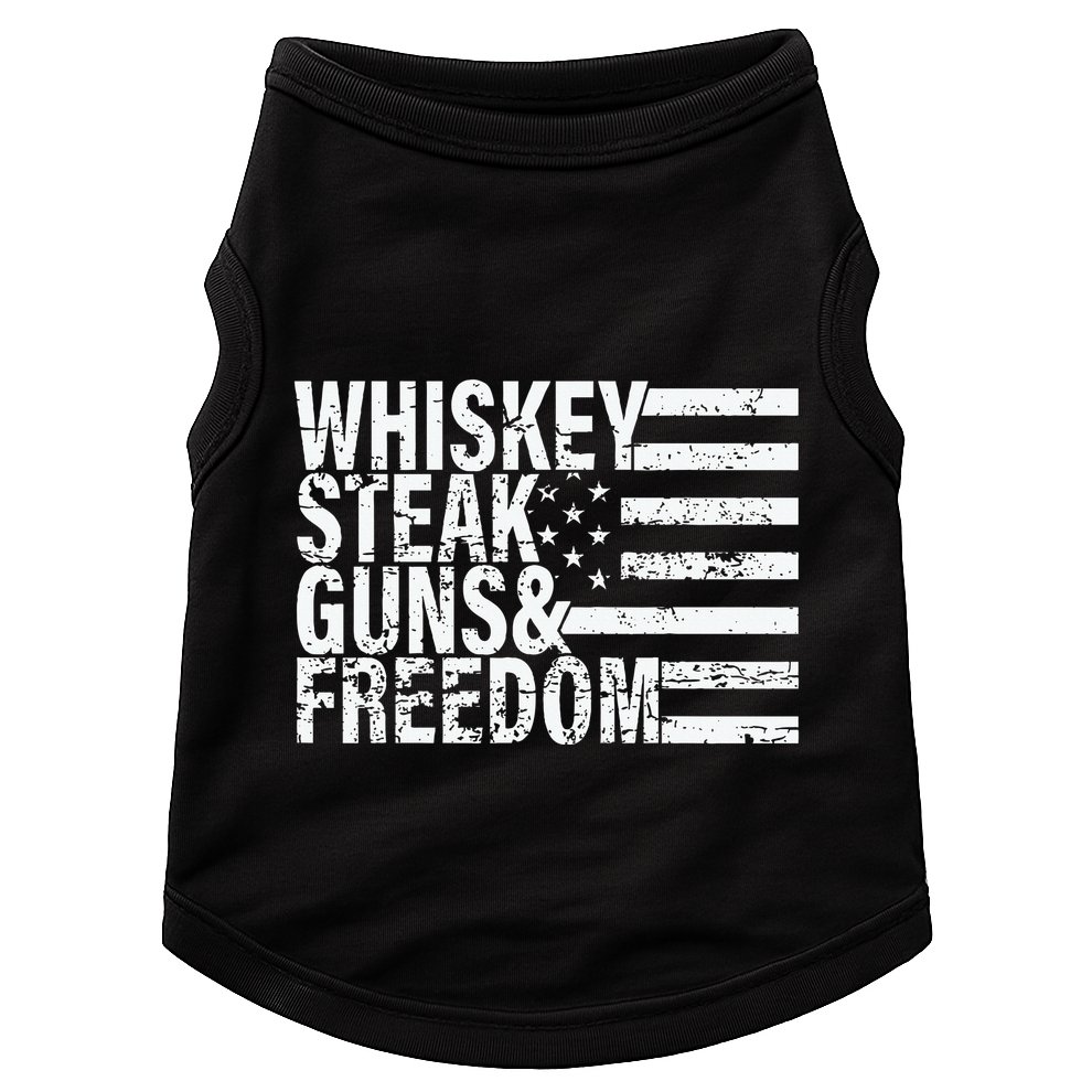 Whiskey Steak Guns And Freedom Pro America Doggie Tank