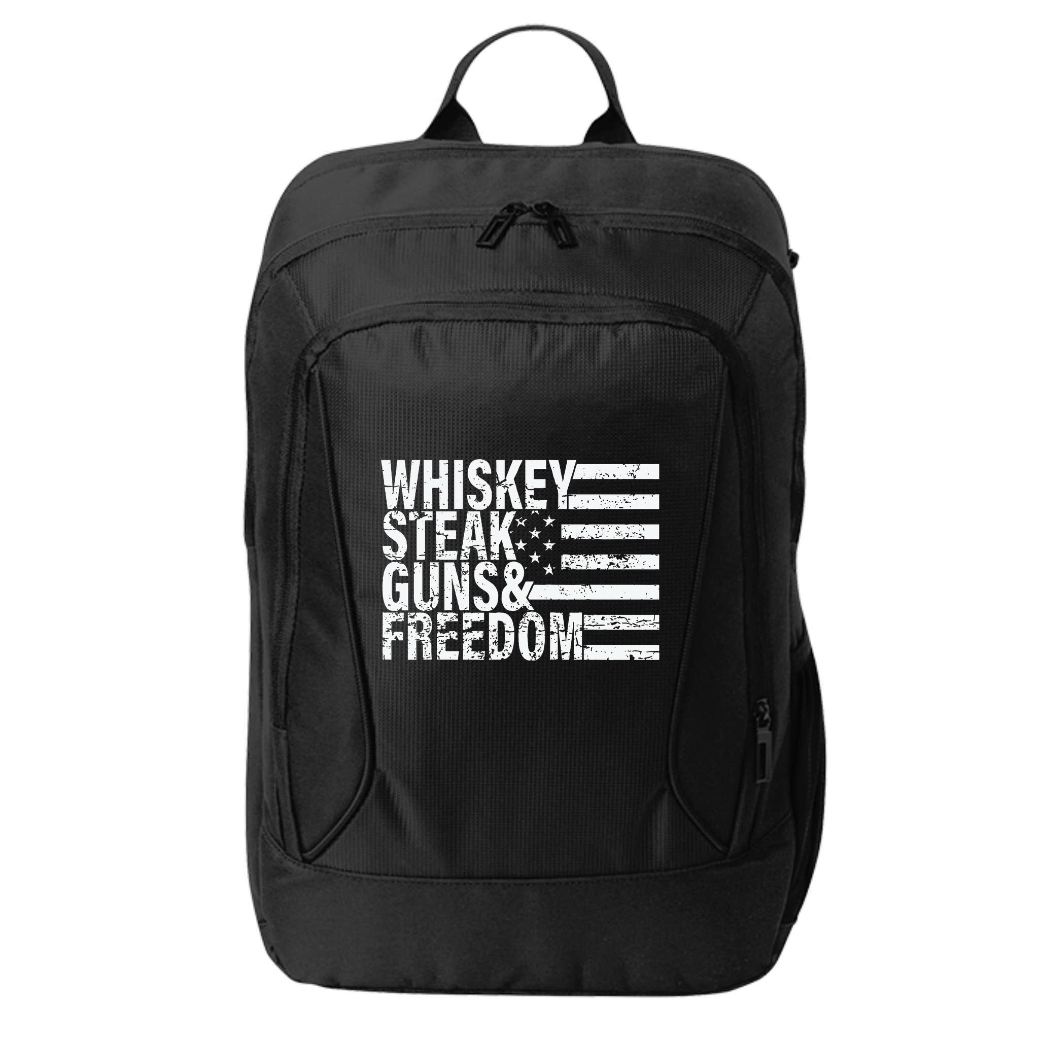 Whiskey Steak Guns And Freedom Pro America City Backpack