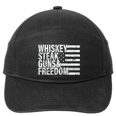 Whiskey Steak Guns And Freedom Pro America 7-Panel Snapback Hat
