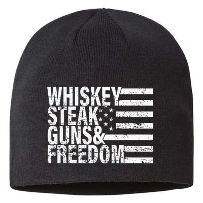 Whiskey Steak Guns And Freedom Pro America Sustainable Beanie