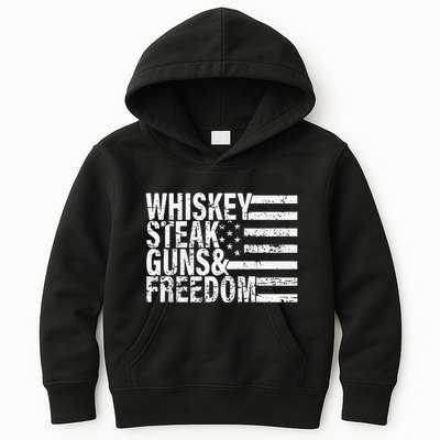 Whiskey Steak Guns And Freedom Pro America Kids Hoodie