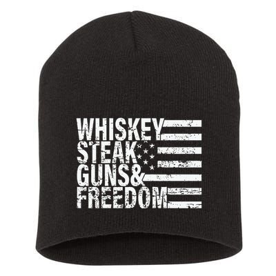 Whiskey Steak Guns And Freedom Pro America Short Acrylic Beanie