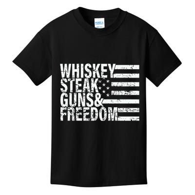 Whiskey Steak Guns And Freedom Pro America Kids T-Shirt