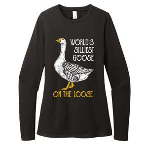 World's Silliest Goose On The Loose Funny Womens CVC Long Sleeve Shirt