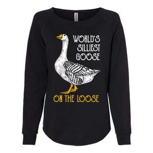 World's Silliest Goose On The Loose Funny Womens California Wash Sweatshirt