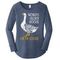 World's Silliest Goose On The Loose Funny Women's Perfect Tri Tunic Long Sleeve Shirt