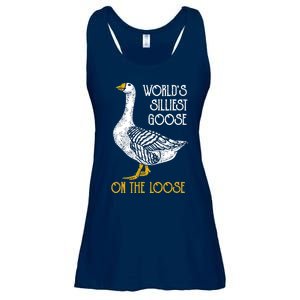 World's Silliest Goose On The Loose Funny Ladies Essential Flowy Tank