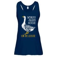 World's Silliest Goose On The Loose Funny Ladies Essential Flowy Tank