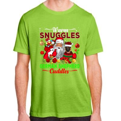 Warm Snuggles Ger Shepherd Cuddles Funny Santa Xmas Dog Gift Adult ChromaSoft Performance T-Shirt